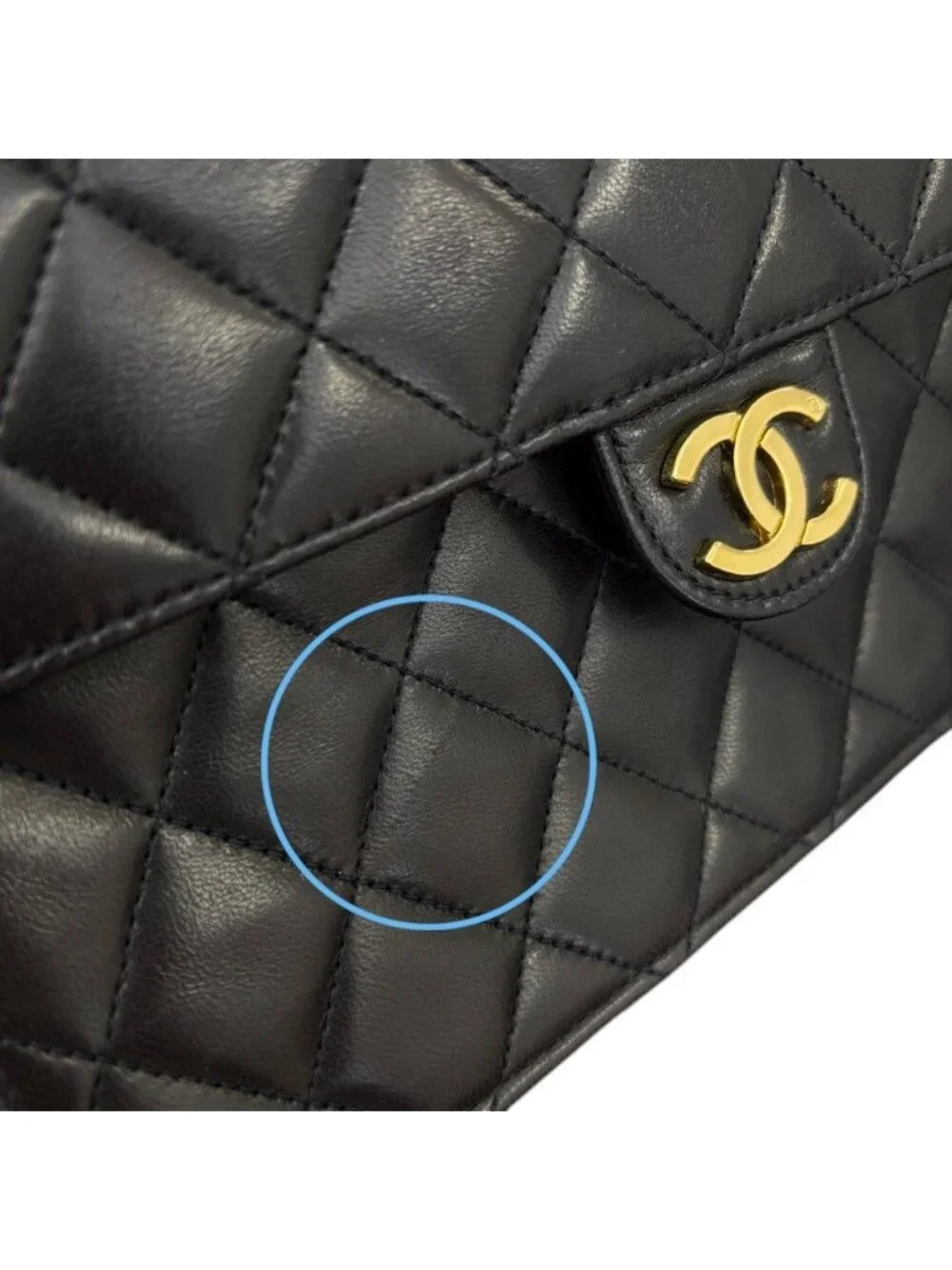 Chanel Quilted Lambskin Single Flap Chain Shoulder Bag Black